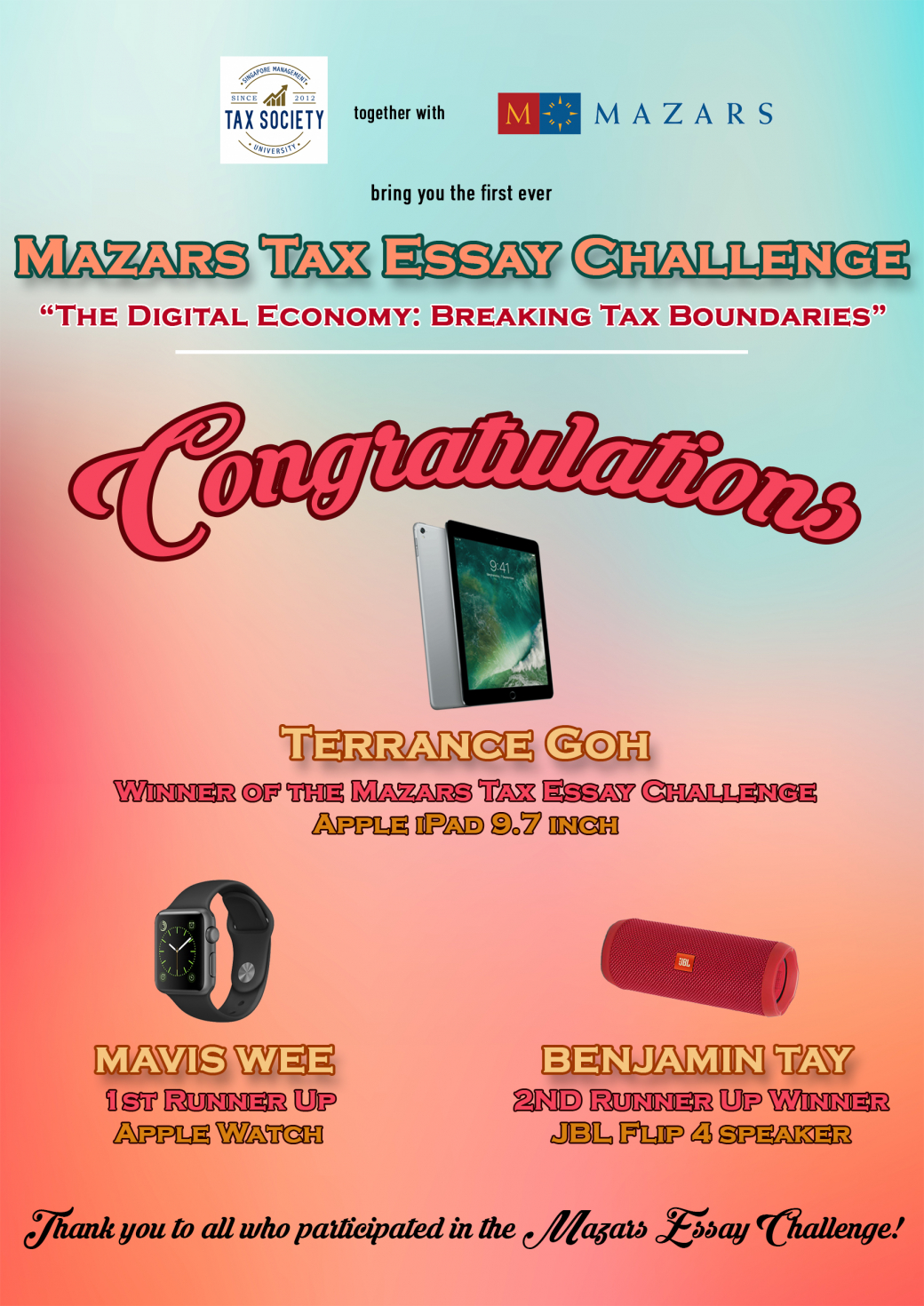 Mazars Tax Essay Winners